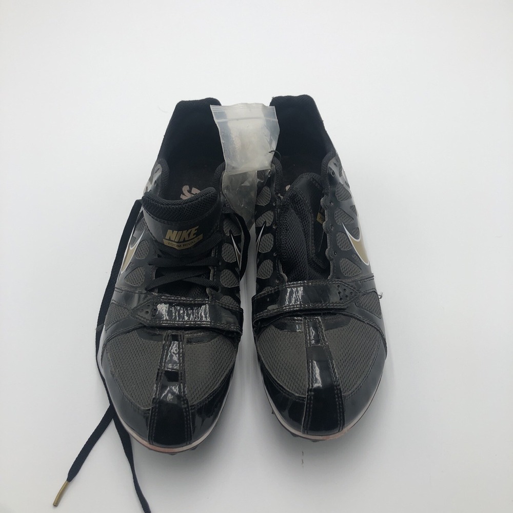 Nike‎ Racing Sprint Track Shoes Black Gold Swoosh Mens Size 9.5 Cleats 2012 Used